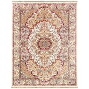 (メーカー直送) カーペット ラグ マット 6畳 344×250 クリーム ペルシャ風 ベルギー産 ヒギンス 1203-N1 Globe ディーパス