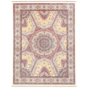 (メーカー直送) カーペット ラグ マット 6畳 344×250 クリーム ペルシャ風 ベルギー産 ボランジェ 1205-N1 Globe ディーパス