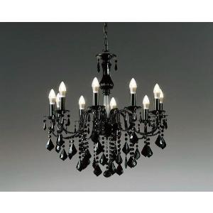 黒 切子 シャンデリア CH-06GA-BLACK LED電球対応 6灯 高級 クリスタル