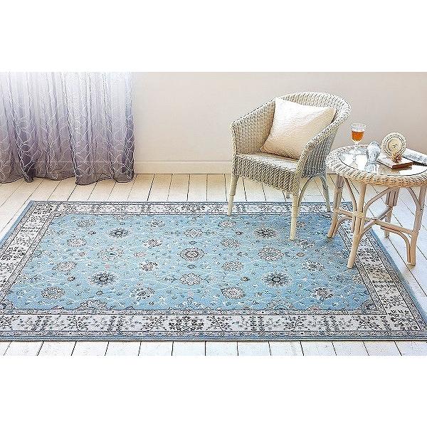 (メーカー直送) 3480 Prevell ラグ カーペット マット ラグナ ライトブルー 約340...