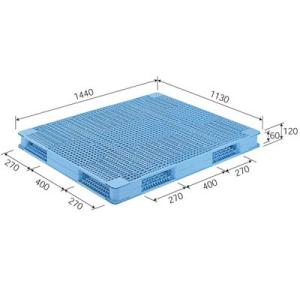 (メーカー直送) 法人様限定 R4-1114-4 サンコー プラスチックパレット 三甲 ライトブルー （プラパレ）｜e-connect