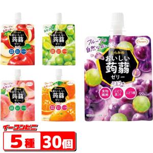 たらみ おいしい蒟蒻ゼリー 150g パウチ 5種各6個セット（計30個） 【ぶどう味・ピーチ味・りんご味・マスカット味・みかん味】