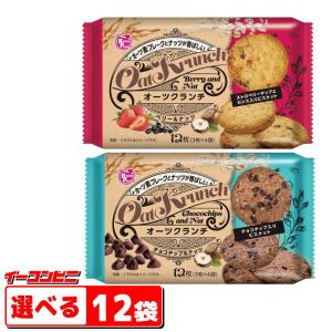 ハッピーポケット オーツクランチ12枚入　選べる12袋　オーツ麦　ビスケット　お菓子『送料無料(沖縄・離島除く)』｜e-convini