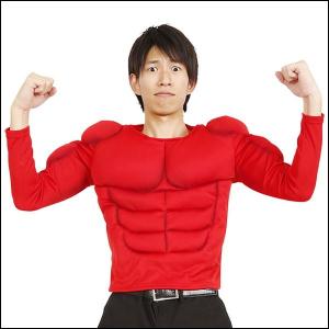 節分コスチューム　ムキムキマッチョTシャツ　赤｜e-costume