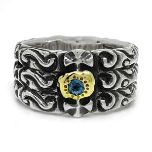 ビルウォールレザー Bill Wall Leather トリプルシンクロスリング Triple Shin Cross Ring Stone