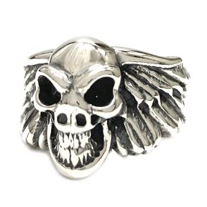 ビルウォールレザー Bill Wall Leather ウィング w グッドラックスカルリング Wing w Good Luck Skull Ring｜e-cream