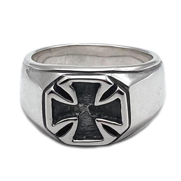 ビルウォールレザー アイアンクロスシグネットリング Iron Cross Signet Ring B...