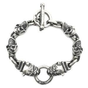 ガボラトリー Gaboratory 2ブルドッグw4スカルブレスレット 2-BULLDOG WITH 4SKULLS BRACELET｜e-cream