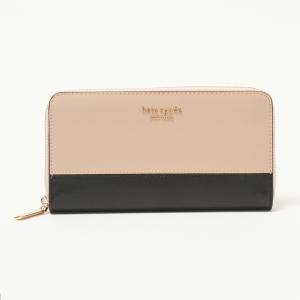 ケイトスペード 長財布 【SPENCER：スペンサー】 ZIP AROUND CONTINENTAL WALLET PWR00281 ベージュ系 （195 WARM BEIGE/BLACK） KATE SPADEの商品画像