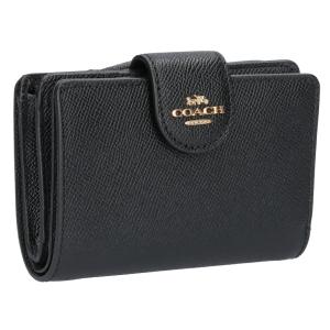 【お取り寄せ】 【並行輸入品】 コーチ COACH 折財布 ニつ折財布 コンパクトウォレットアウトレット ミディアム コーナー ジップ ウォレット 6390 IMBLK