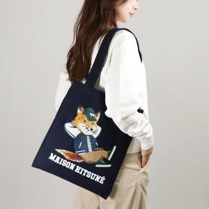 メゾンキツネ MAISON KITSUNE トートバッグ ドレスド フォックス バーティカルトート KU05002 WW0008 ネイビー (P480 NAVY)の商品画像