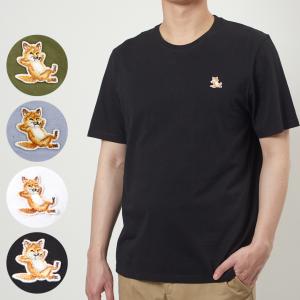 メゾンキツネ MAISON KITSUNE メンズ 半袖 Tシャツ CHILLAX FOX PATCH REGULAR TEE SHIRT LM00110KJ0008｜e-cross