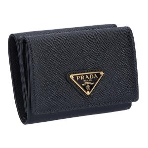 PRADA プラダ 三つ折り財布 レディース ブラック 1MH042 QHH