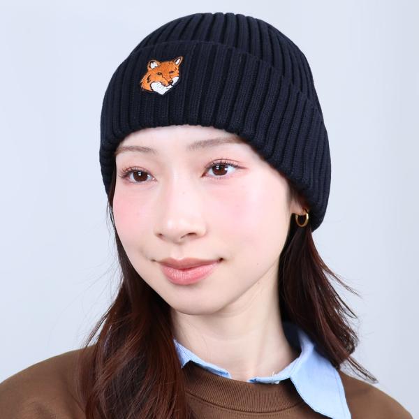 【並行輸入品】 メゾンキツネ MAISON KITSUNE 帽子 ニット帽 ニットキャップ フォック...