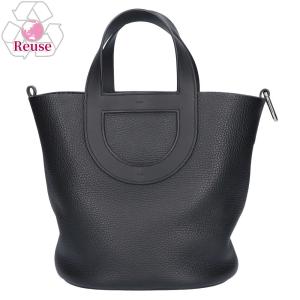 【お取り寄せ】 【リユース品】 エルメス HERMES バッグ トートバッグ インザループ23 ブラック/シルバー金具