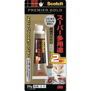 Scotch 超強力接着剤 20g 透明 プレミアゴールド スーパー多用途2 9078 3M これ1本でいろんな素材に 多用途接着剤 M6｜e-daiku