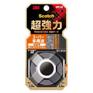 Scotch 超強力 両面テープ スーパー多用途粗面用 プレミアムゴールド KPR-12R 3M 幅12mm 長さ1.5m 厚み1.1mm M6｜e-daiku