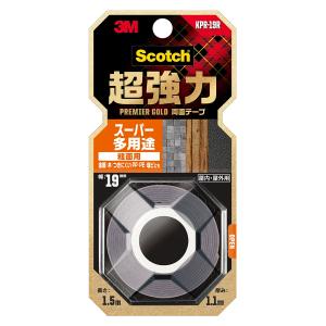 Scotch 超強力 両面テープ スーパー多用途粗面用 プレミアムゴールド KPR-19R 3M 幅19mm 長さ1.5m 厚み1.1mm M6｜e-daiku