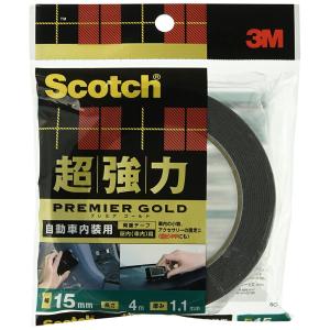 Scotch 超強力 両面テープ 自動車内装用 プレミアムゴールド SCR-15R 3M 幅15mm 長さ4m 1.1mm M4