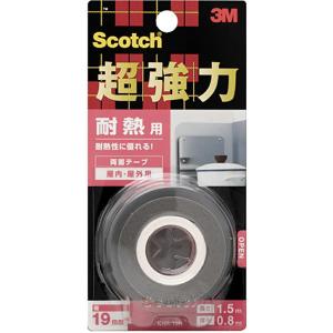 Scotch 超強力 両面テープ 耐熱用 KHR-19R 3M 屋内 屋外用 幅19mm 長さ1.5m 厚み0.8mm M6｜e-daiku