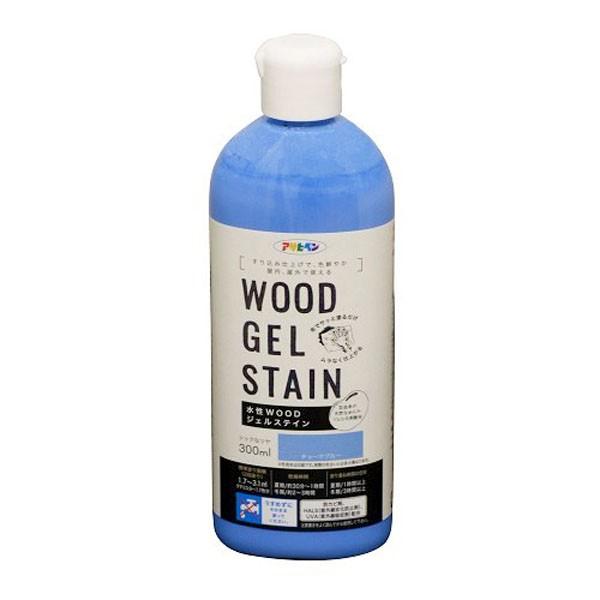 ステイン塗料 水性WOODジェルステイン 300ml チョークブルー アサヒペン ウッドステイン ス...