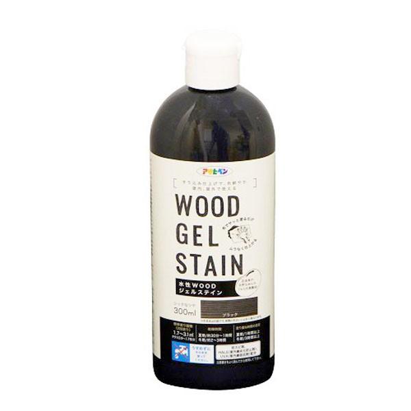 水性WOOD ジェルステイン 300ml ブラック アサヒペン 水性塗料