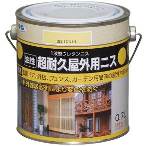 油性 超耐久屋外用ニス 0.7L 透明(クリヤ) アサヒペン 1液型ウレタンニス