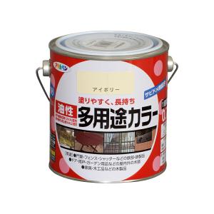 油性多用途カラー 0.7L アイボリー アサヒペン 高耐久 高性能 サビドメ剤配合 防錆 紫外線防止 多用途油性塗料｜e-daiku