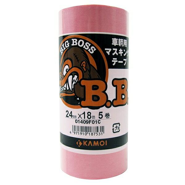 マスキングテープ 車輌塗装用マスキングテープ BIG BOSS 5巻パック 24mm×18m カモ井...