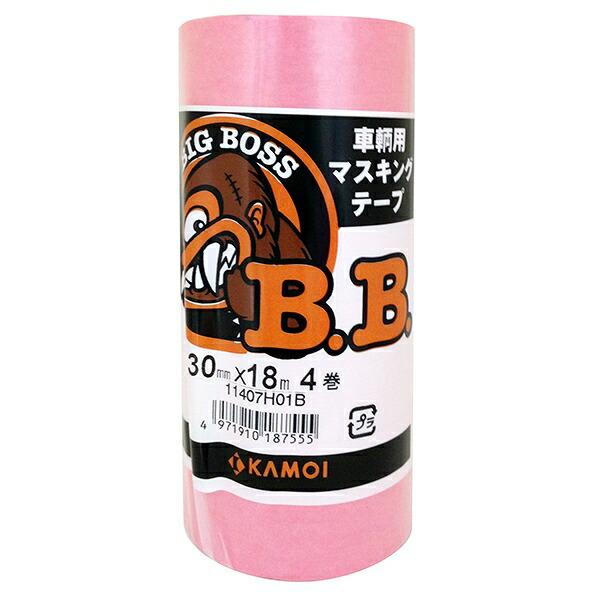 マスキングテープ 車輌塗装用マスキングテープ BIG BOSS 4巻パック 30mm×18m カモ井...