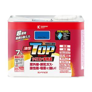 油性トップガード スカイブルー 7L カンペハピオ ツヤあり TOPGUARD 超速乾 シリコン多用途 油性塗料｜e-daiku(イーダイク)Yahoo!店