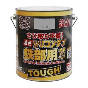 ペンキ　塗料　油性　グレー　　14kg ニッペホームオンライン 塗料 油性シリコンタフ 1.6L スモークグレー