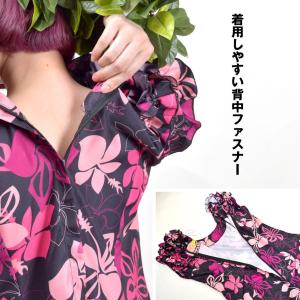 フラダンス衣装 袖フリル フラ ドレス フラ ...の詳細画像4