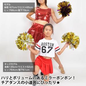 ダンス小物 ミラー ポンポン 持ち手付き (片...の詳細画像2
