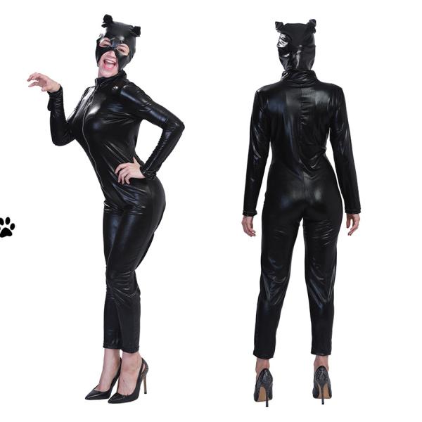 ハロウィン衣装  大人用 女性用  黒猫  キャッツ   キャットウーマンに変身  コスプレ衣装 コ...