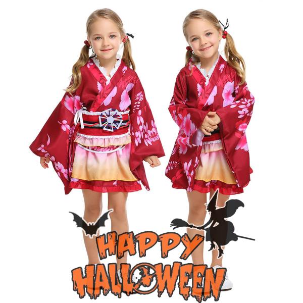 子供ハロウィン衣装子供 女の子 きもの  浴衣 ロリータ風     キッズ ハロウィン衣装   幼稚...