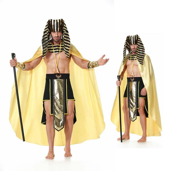 送料無料 エジプトファラオ ハロウィン 衣装 Men's  男性用 メンズ用 ハロウィーン 王様ハロ...