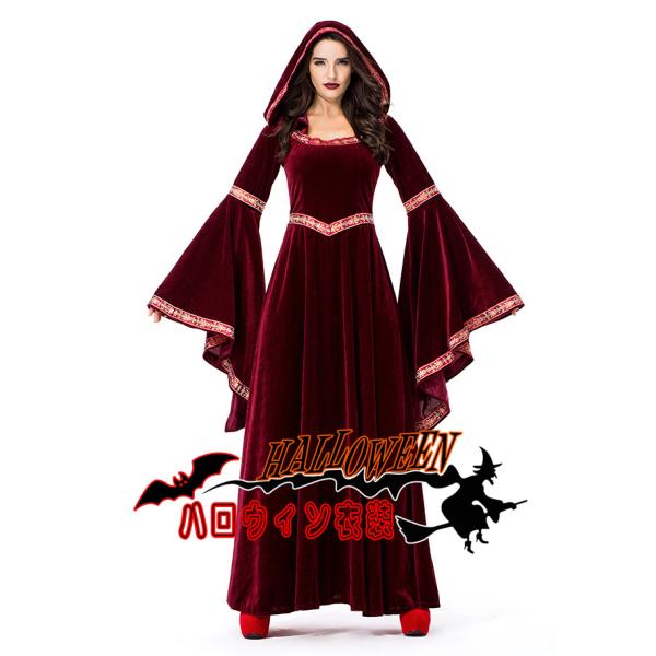 M/XLヨーロッパプリンセス ウィッチドレス ロングスカート ハロウィン衣装 大人用 女性用 ハロウ...