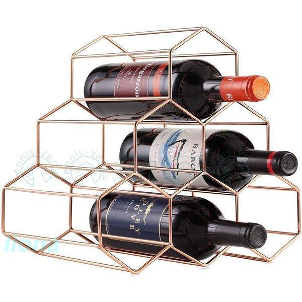 金属製 ワインボトルホルダー ワインスタンド 積み重ね式 ワイン棚 6本用 ワイン収納 シャンパンホ...