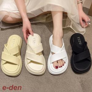 厚底サンダル レディースフラットサンダル｜e-den