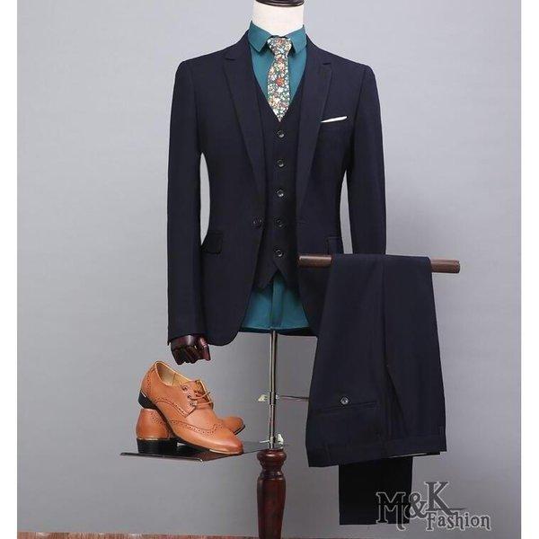 黒 一つボタンスーツ ジャケット+パンツフォーマル 2ピーススーツ 紳士用 スリムメンズ 結婚式 O...