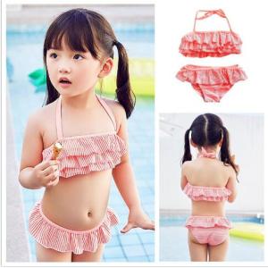 フレアビキニ フリル セパレート ストライプ柄 水着