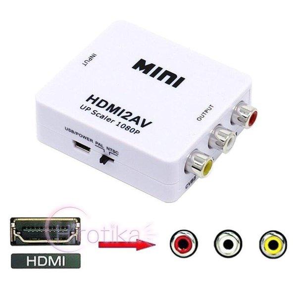 HDMI to AV　変換器　RCA 変換　HDMI入力 RCA出力　変換アダプタ HDMI入力をコ...