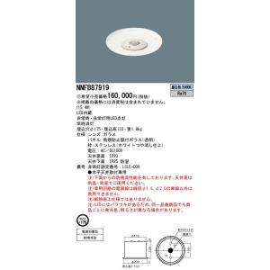 パナソニック　NNFB87919　LED非常用照明器具 HACCP向け 天井埋込 電源別置型 非常用専用型 LED中〜特高天井用（6〜16m） 防噴流型 パネル付 昼白色【受注品】｜e-dennet