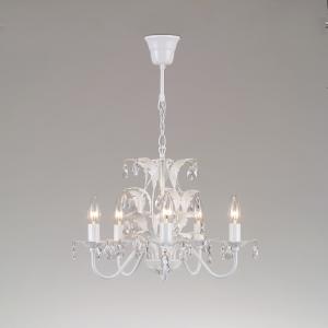 JF-CH0800WHZ 東京メタル工業 ガラスビーズ 白 チェーン吊シャンデリア