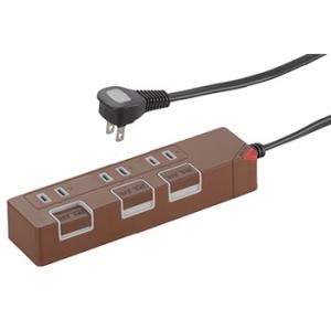OHM（オーム電機） 電源タップ 個別押しボタンスイッチ付 カラー節電