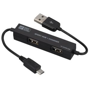 オーム電機 PC-SUHM-USB 4ポートUSBハブ＋スマホ充電[品番]01-3485｜e-dennet