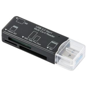 オーム電機　PC-SCRWU303-K　マルチカードリーダー 49メディア対応 USB3.2Gen1 ブラック [品番]01-3969