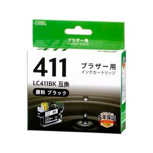 オーム電機　INK-B411-BK　ブラザー互換インク LC411BK 顔料ブラック [品番]01-...