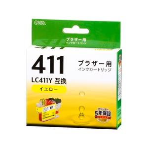 オーム電機　INK-B411-Y　ブラザー互換インク LC411Y 染料イエロー [品番]01-77...